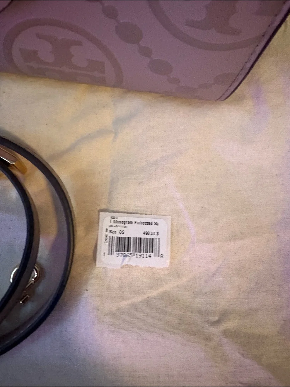 Tory Burch Gray Logo Embossed Shoulder Tote